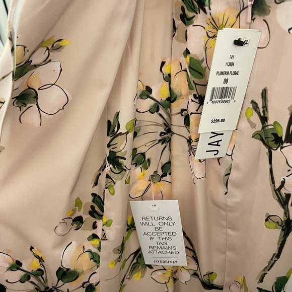 NWT Jay Godfrey Beautiful Floral Ruffled Slip Gown In Plumeria MP $395 - Picture 6 of 7